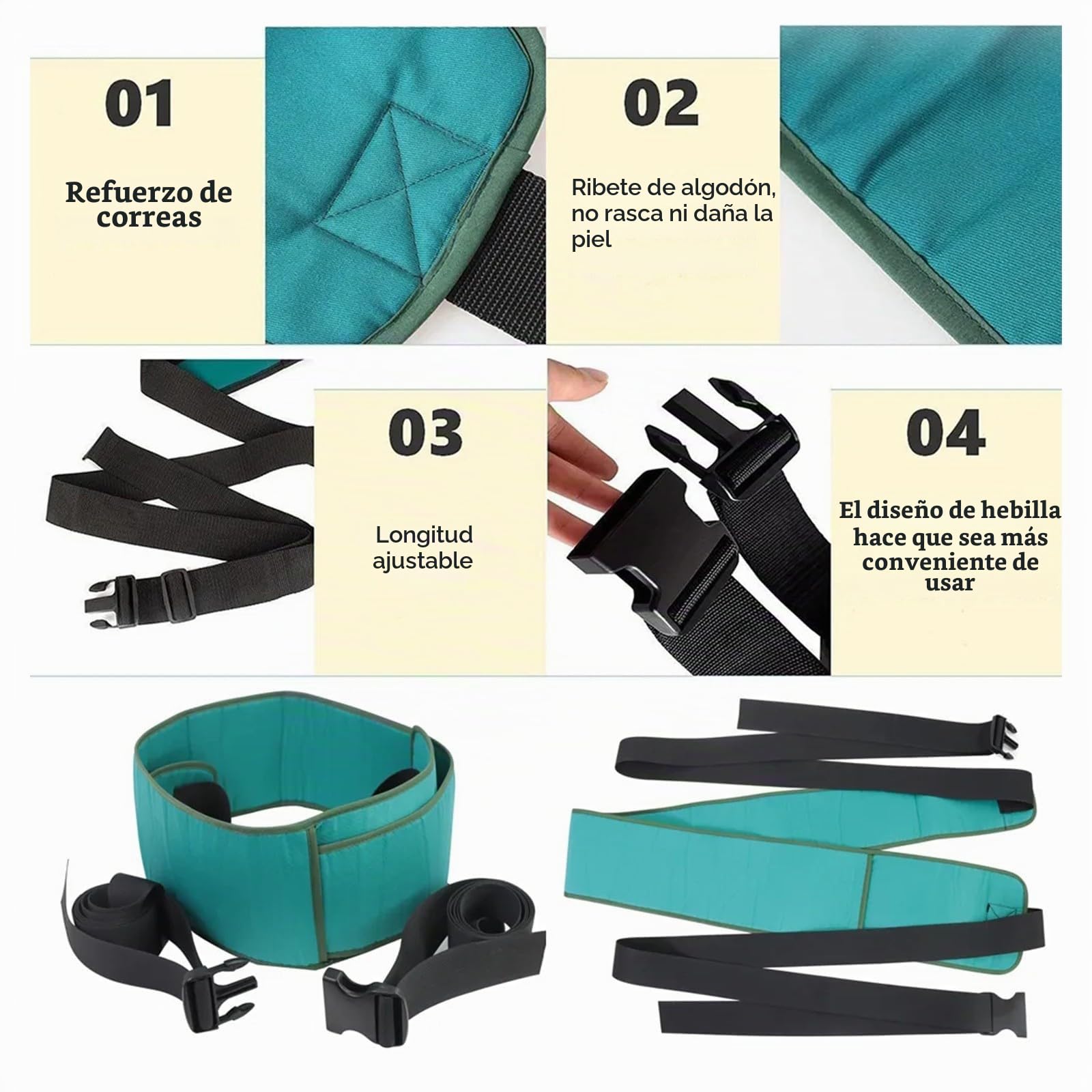 Cinturón anticaída Cinturón de Seguridad para Cama Ajustable, Sistema de Seguridad Seguro para Camas de Hospital para Ancianos Rollos de Cama personales para Proteger Las extremidades