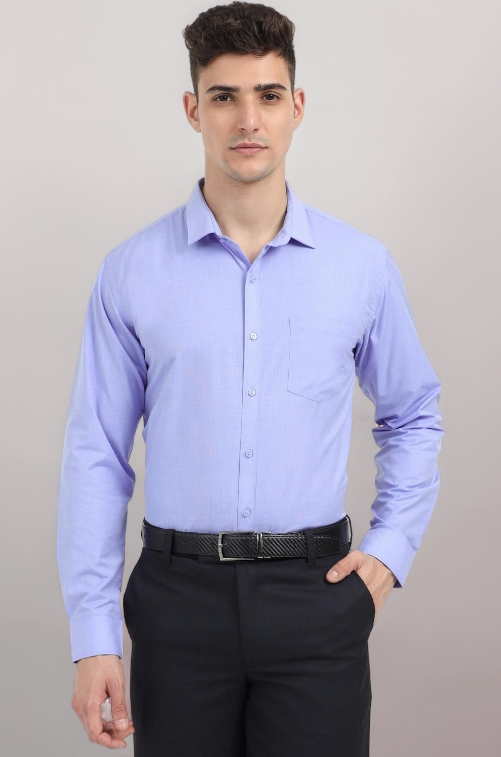 Scott International Men's Solid Regular Fit Full Sleeves Shirt for Formal & Casual Wear