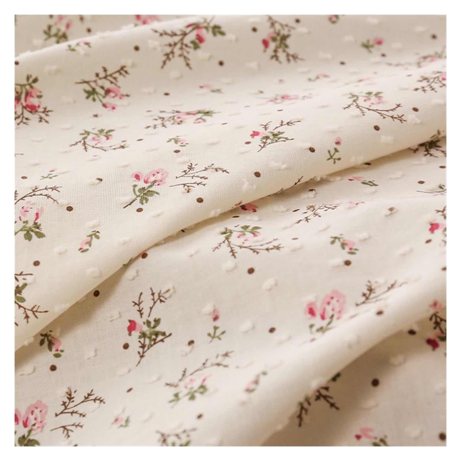 Tkanina bawełniana, 3/5/10 jardów Miękka bawełniana tkanina z nadrukiem kwiatowym Vintage Flower Patterned Sewing Material by The Yard(Apricot,145cmx1yard)