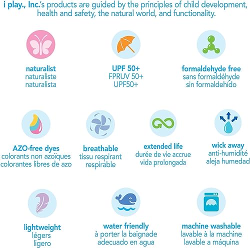 Miniatura 5 de i play. by green sprouts - Gorro de protección solar con solapa para bebé, con protección solar UPF 50+