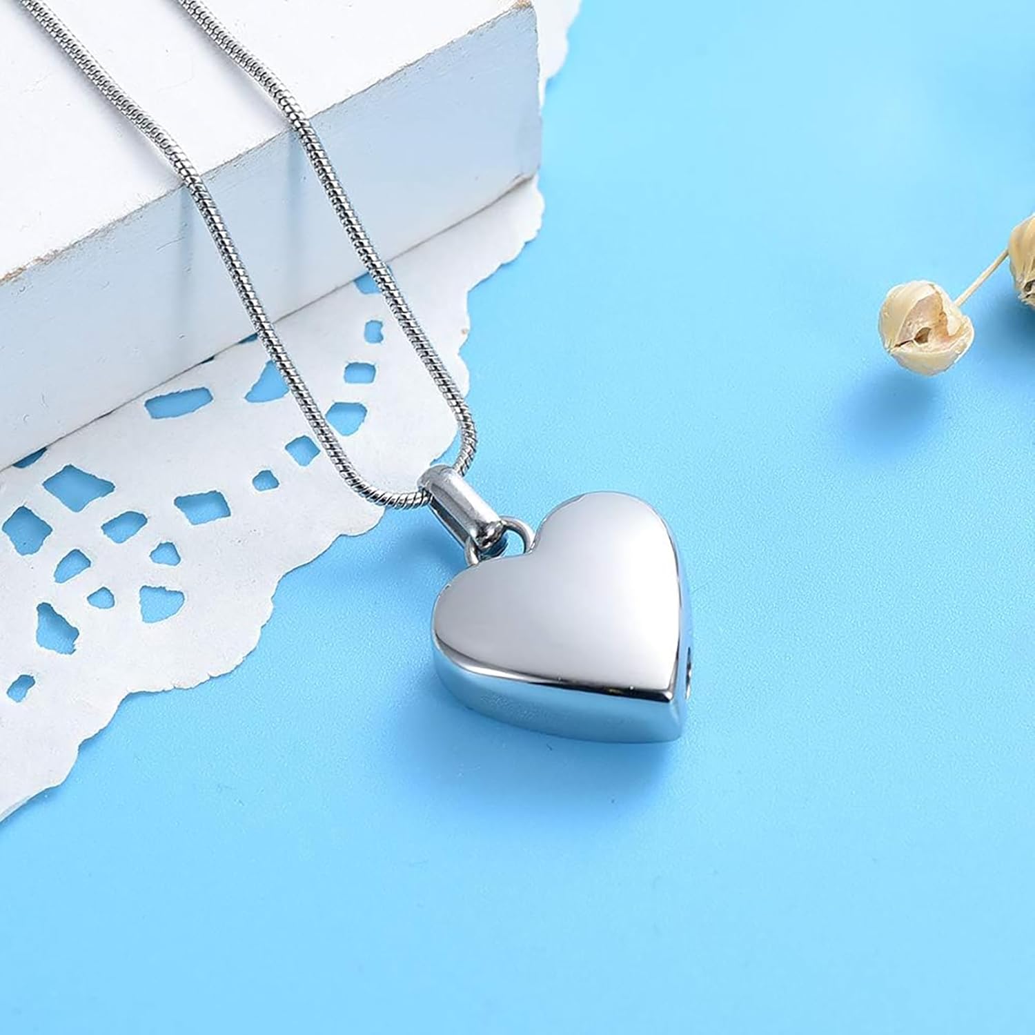 zeqingjw Pet Cremation Jewelry for Ashes for Dog/Cat Heart Urn Necklace for Ashes with Mini Keepsake Urn Memorial Ash Jewelry - Image 6