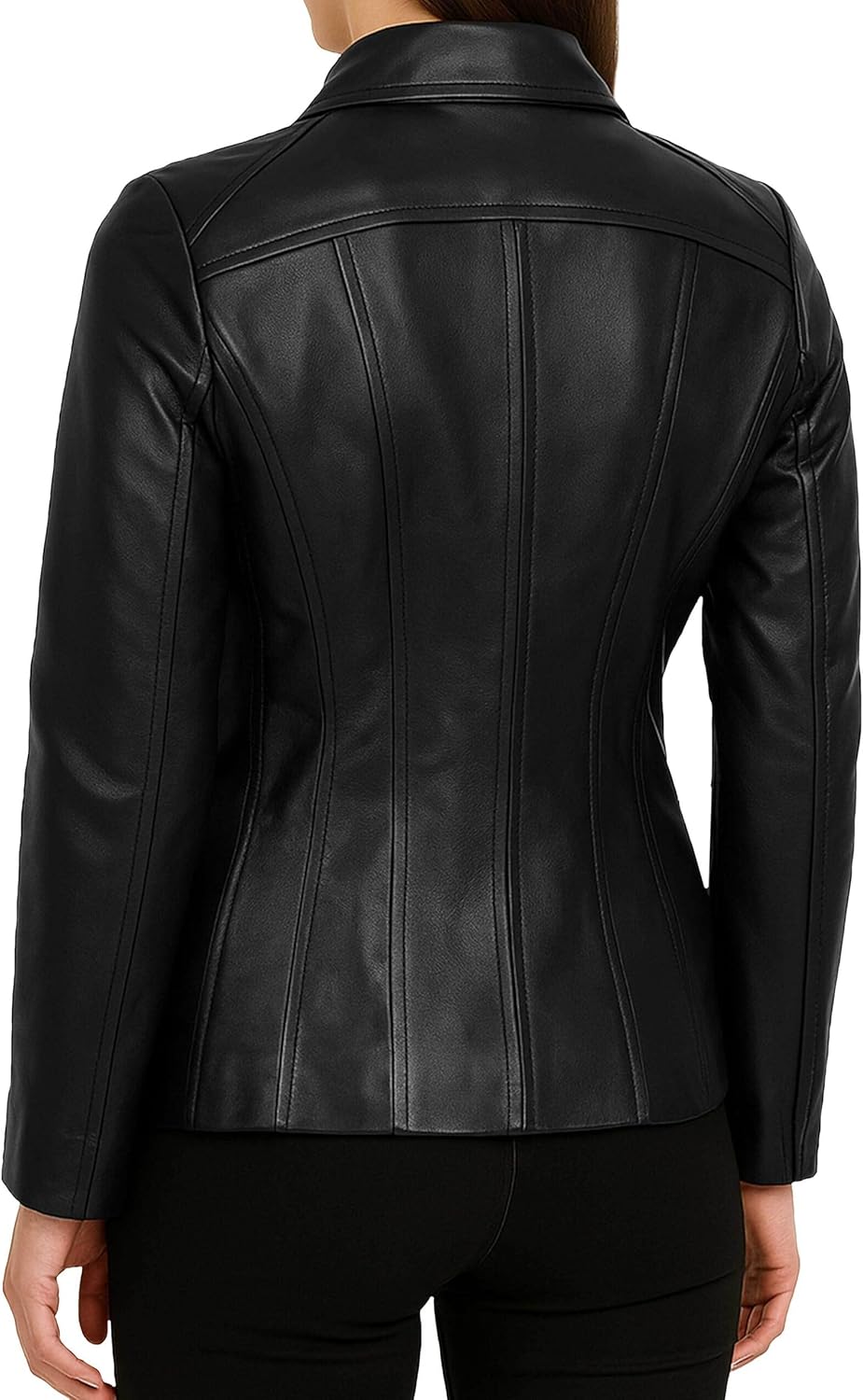 Women's Real Lambskin Leather Coats - Casual Style Long Genuine Leather Jackets for Women - Image 5