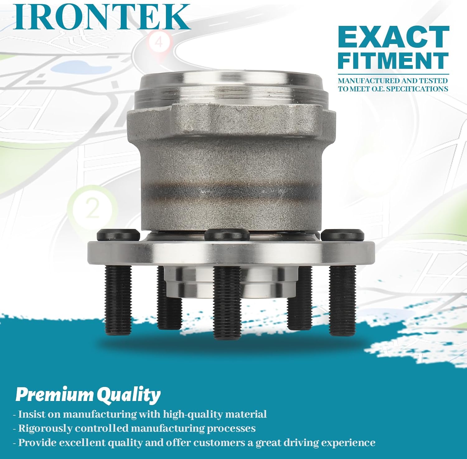 IRONTEK Rear Wheel Hub and Bearing Assembly 512293 Compatible for Subaru 2005-2011 Legacy/2005-2009 Outback, W/ABS 5 Lugs Wheel Hub Assembly 2 PCS
