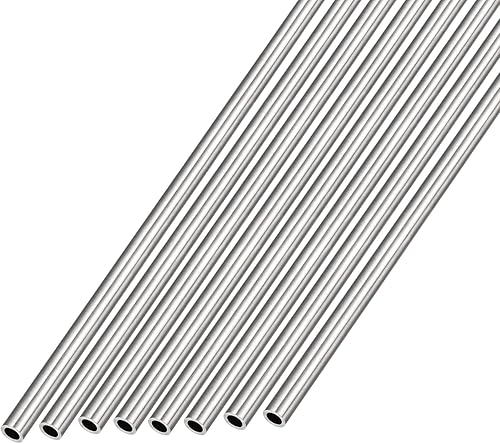 METALLIXITY Tubo de acero inoxidable 304 0079in de diámetro exterior x 0012in de pared T x 9843in de largo 8 piezas tubo recto - para muebles del