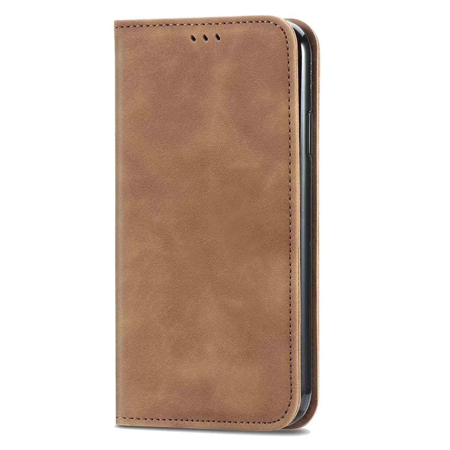 ILING Cover Magnetica per CUBOT P60, Flip Custodia in Pelle Portafoglio Kickstand Slot, Case Interno TPU Antiurto (Marrone