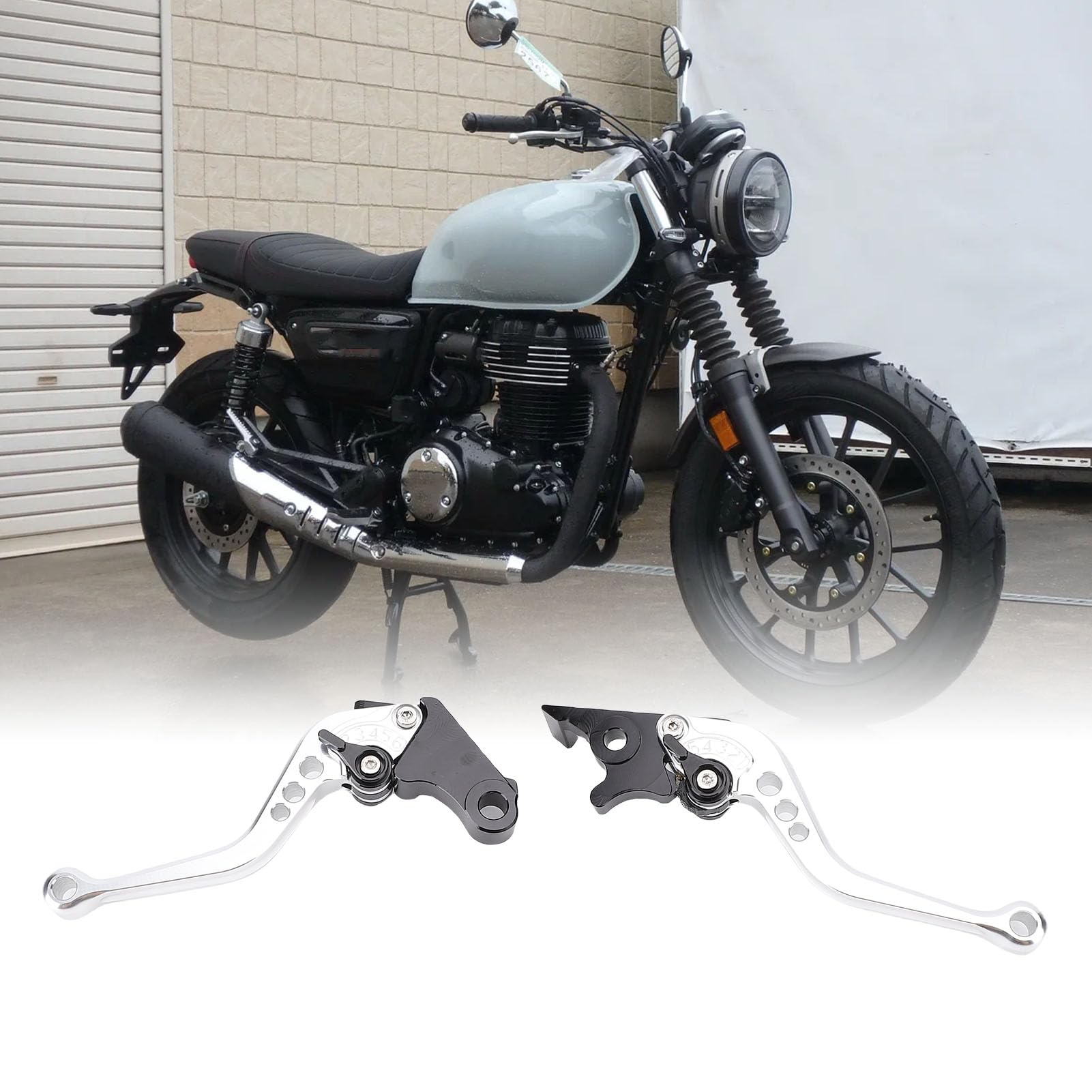 Leva Frizione Freno Motociclistica, Lega di Alluminio Universale per GB350S CB350 Rs, Leva della Frizione del Freno Facile Installare la Sostituzione della Leva a Mano Moto (SILVER)