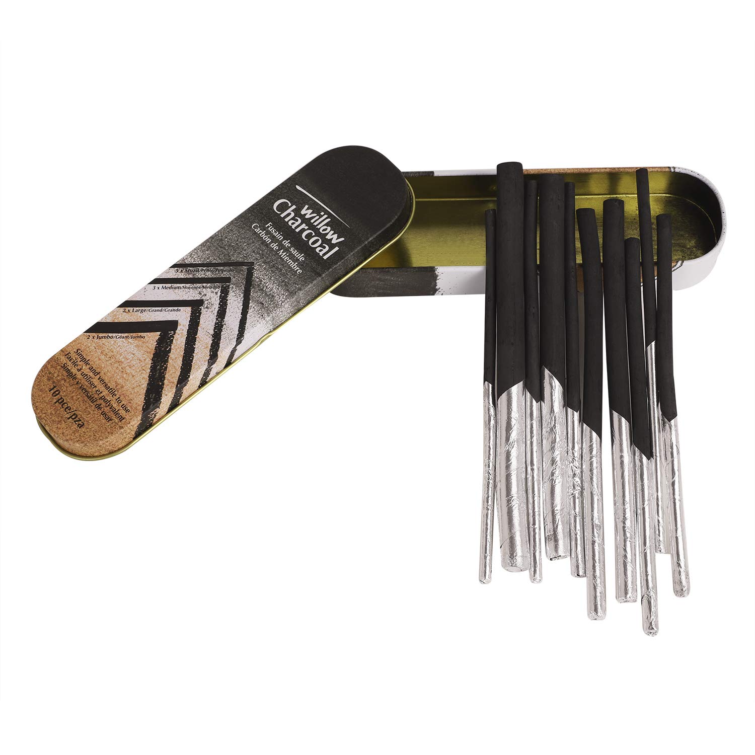 Buy 10 PCS Charcoals Sticks Artist Willow Charcoal Assorted 10 Sticks