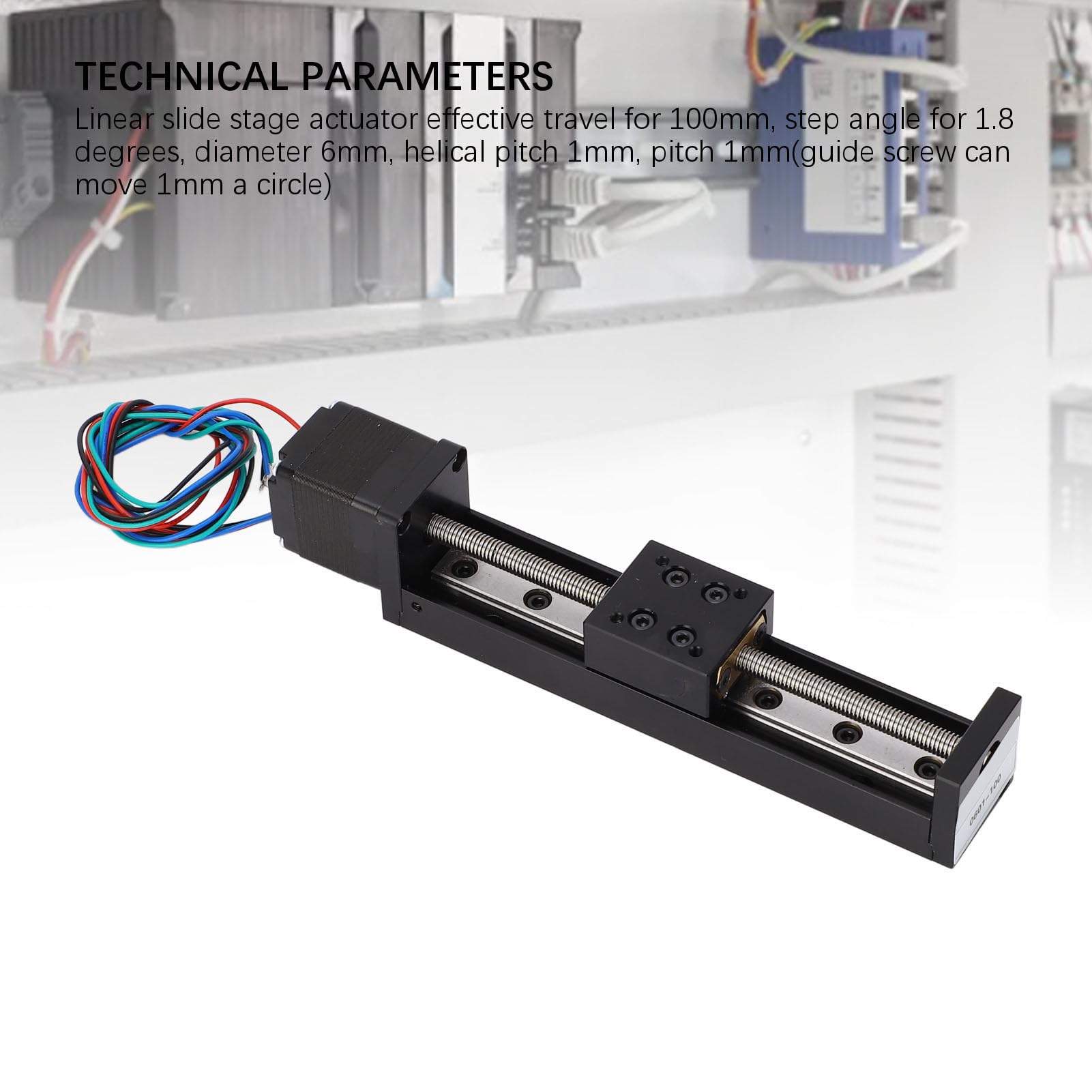 Actuador de carro de guía lineal, motor de 28 pasos, actuador de escalones lineales, carrera de 100 mm, piezas de fresado CNC, X, Y, Z con barra de tornillo en T