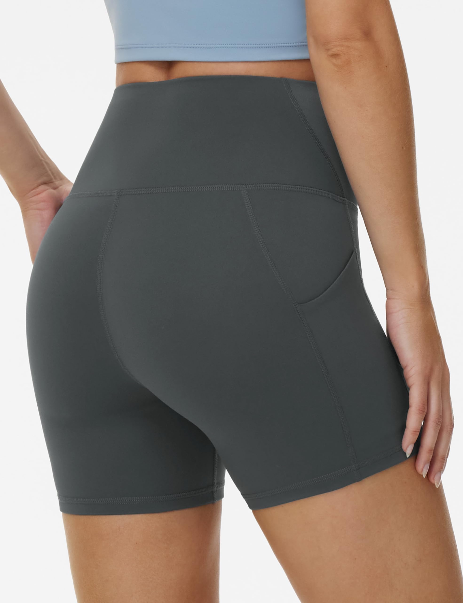 THE GYM PEOPLE Women's High Waist Yoga Shorts 5