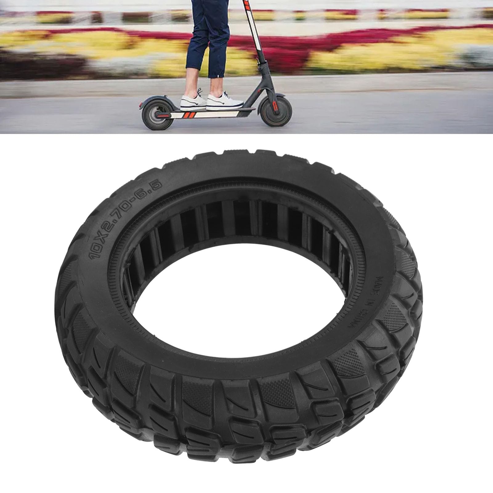 Pneu pour Trottinette électrique, 10x2.7-6.5 Tubeless, sans