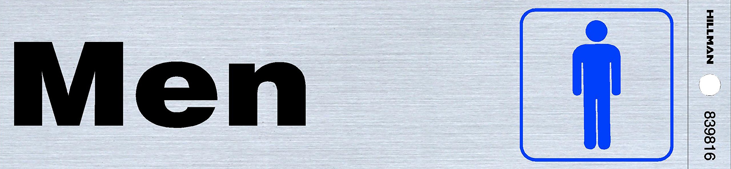 Hillman 839816 Self-Adhesive Mens Restroom Sign (2" x 8")