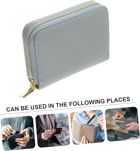 Miniatura 4 de 4 unids cartera titular billeteras de hombres cuero original Carteras para hombres de cuero original moneda contenedor cremallera diseño tarjeta