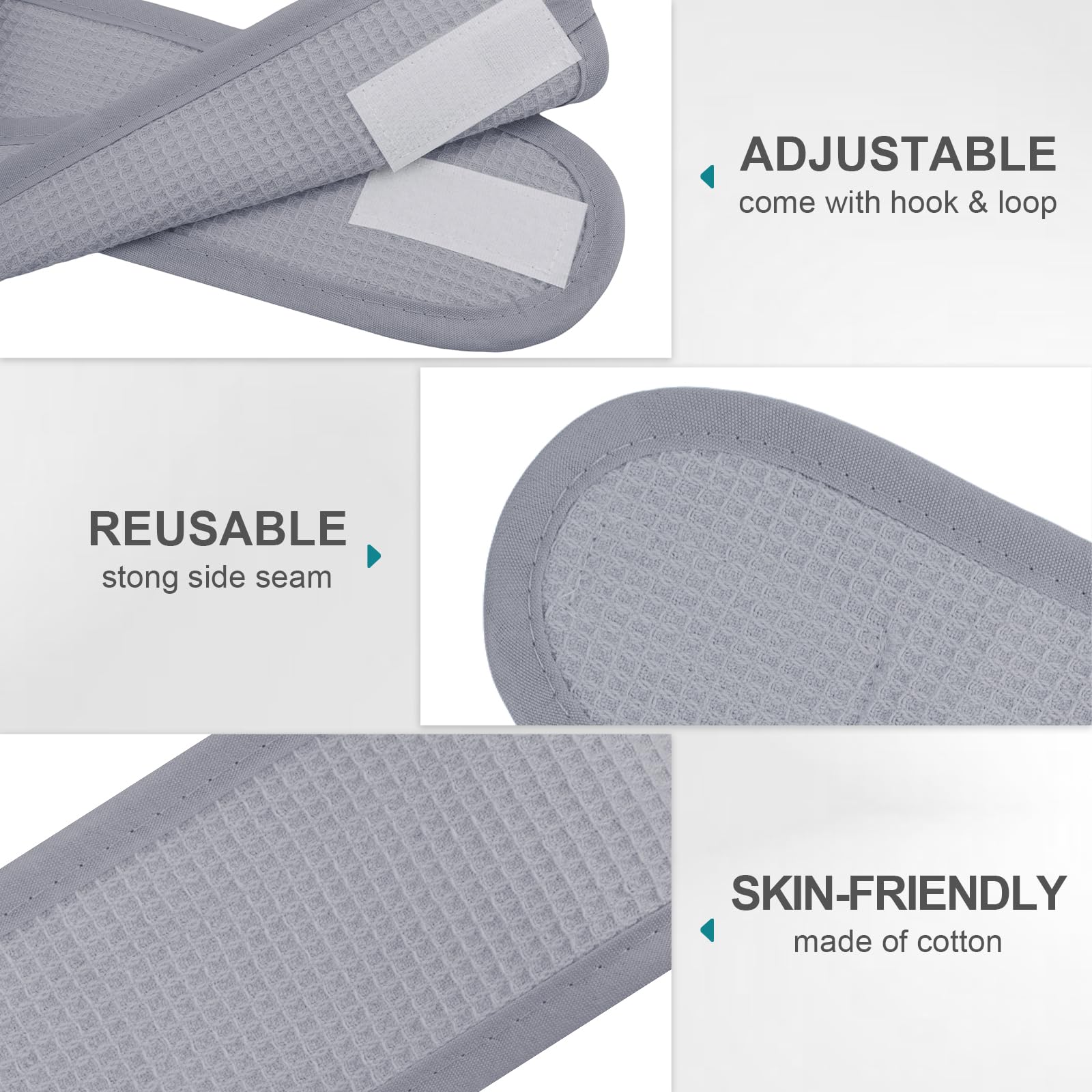 TOPTIE 4 PCS Spa Facial Headband Waffle Terry Cloth Makeup Hairband, White Hair Wrap for Skincare Face Washing - Image 3