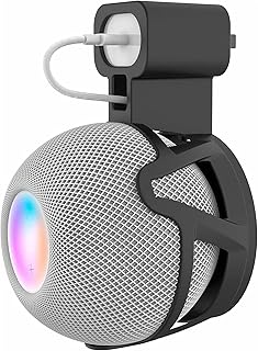 Homepod Mini Outlet Wall Mount Holder, Homepod Mini Plug Mount Stand with Cord Management for Space-Saving, No Messy Cords or Screws, Perfect Homepod Mini Speaker Accessories (Black, 1 Pack)