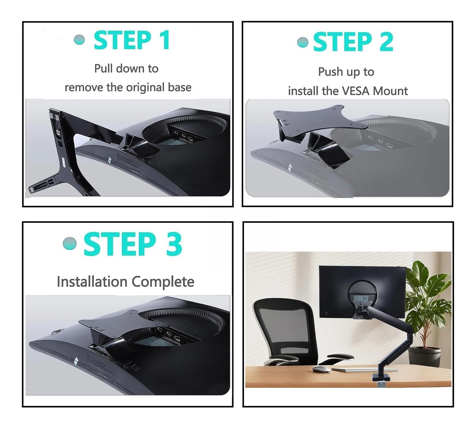 Metal - Adaptador De Montaje En Pared VESA, Compatible Con Samsung, LC24RG50FQCXXF LC32F397FWNXZA Soporte For Monitor Se Monta En Soporte/accesorios De Soporte De Brazo
