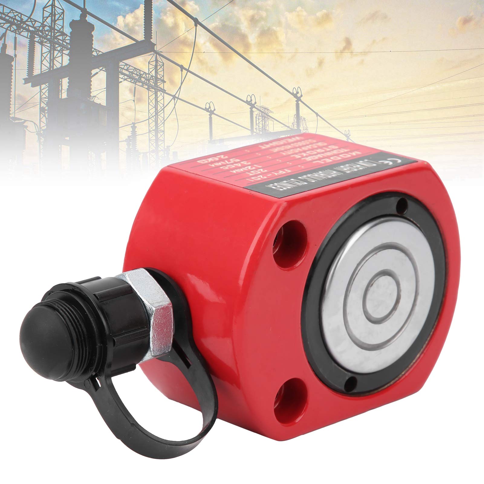 Cilindro hidráulico 20T herramienta eléctrica de émbolo hueco para productos industriales FPY-201 ligero portátil rojo