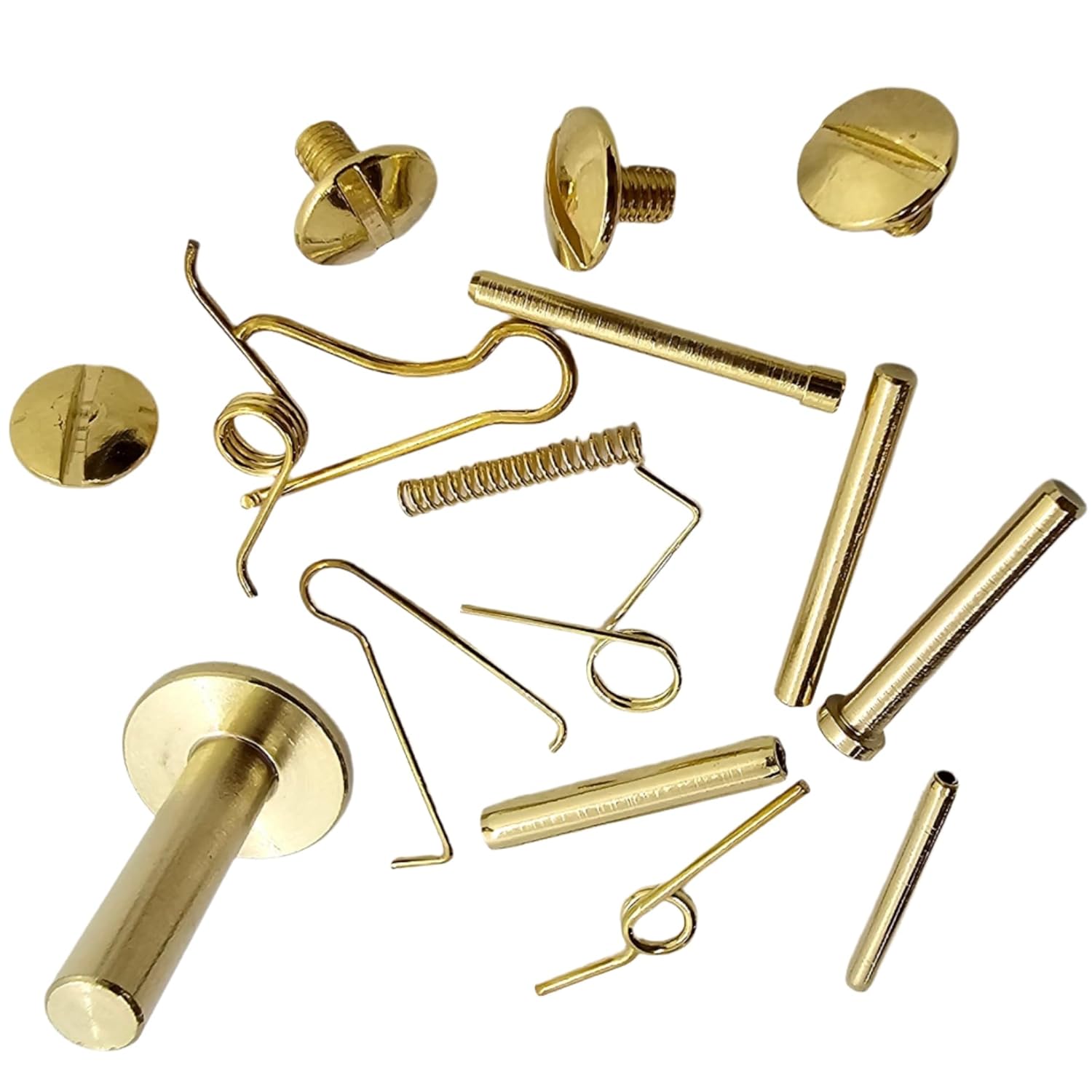 Polished Gold-Plated Grip Screws, Pins, and Springs for Beretta 92/96 Series - Compatible with 92F, 92FS, M9, and 96 Models