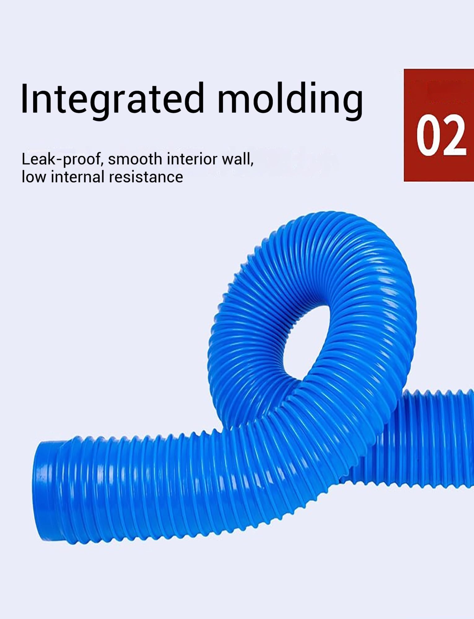 Condotto di ventilazione in gomma PVC blu, tubo flessibile, diametro 30 mm ~ 300 mm, asciugatrice universale, cappa aspirante, lunghezza 6,56 piedi(8cm)
