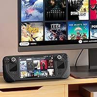 Vista 7 de IINE Steam Deck Protective Case 9 in 1 Full Protection,Soft Silicone Material Shockproof Case,Black