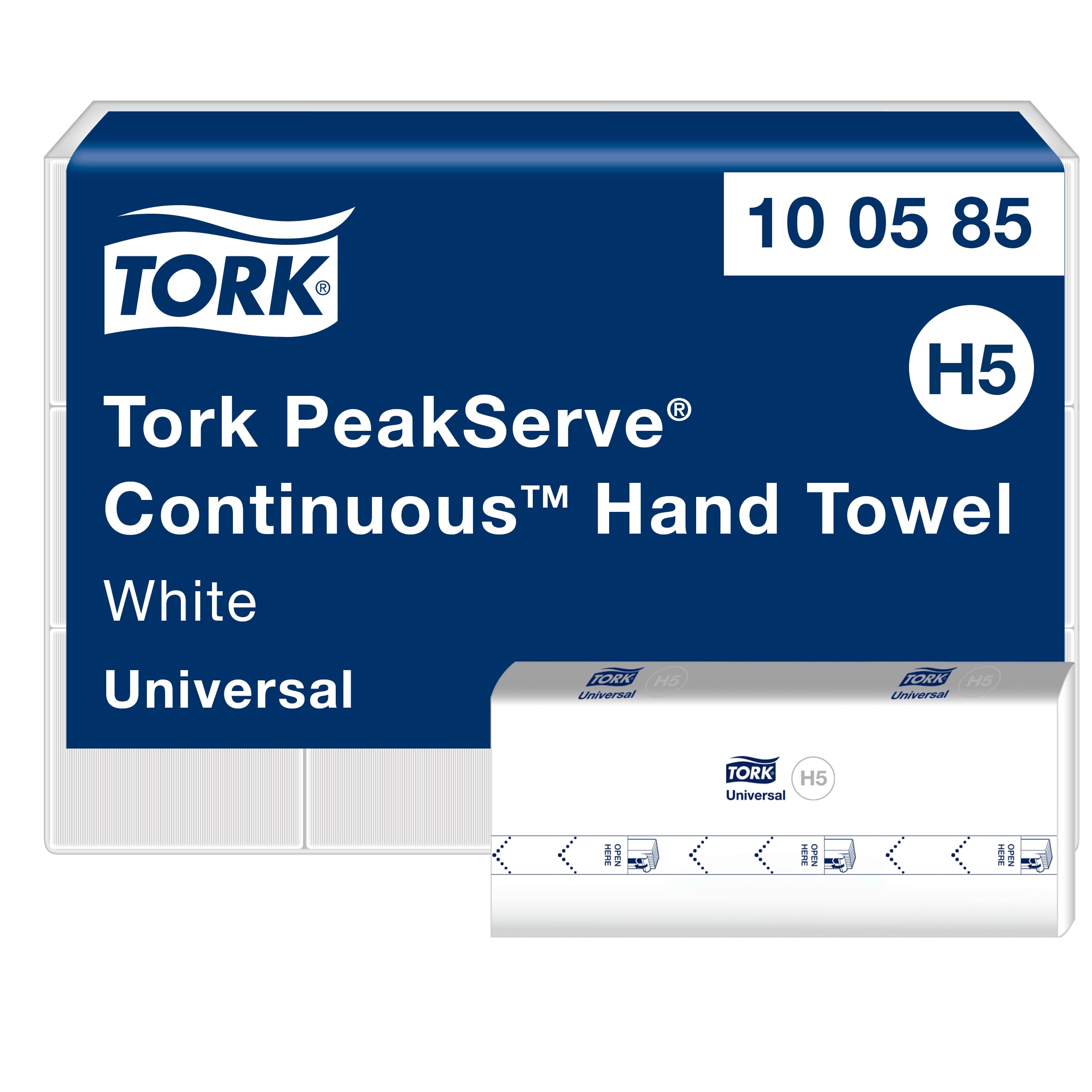 Tork PeakServe Toallas de Mano en Continuo Blanco H5, Universal, Comprimidas, 4920 Servicios, 100585