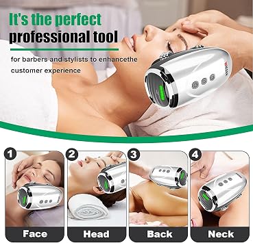 WMARK Barber Massager/Cordless HandheldMassager | Charge Neck/Legs/Hand/FaceMassager, 2 Massage Nodes 2600AMH,Silver