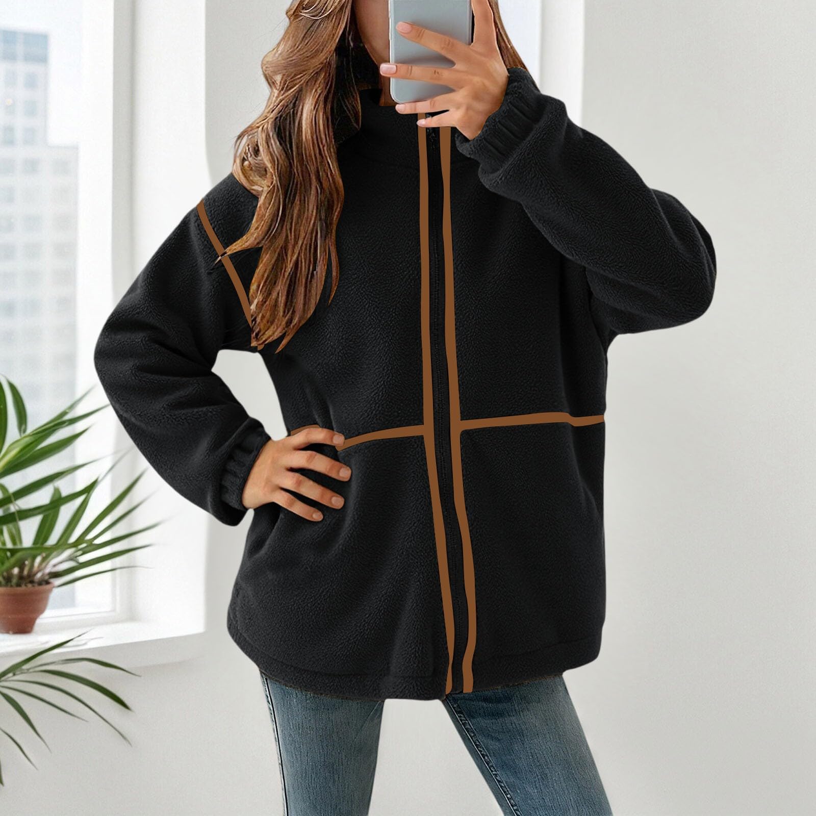 Cappotto in pelliccia sintetica con collo alto, comodo e caldo, soprabito casual invernale per autunno e inverno