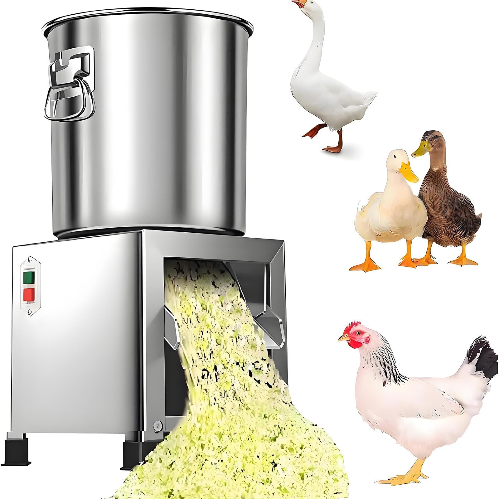 GUTYGIO Commercial Poultry Feed Processor with 4 Blades,1800W Electric Vegetable Chopper, 3500RPM Fast Slicing for Efficient Feeding of Chickens, Ducks, and Pigs