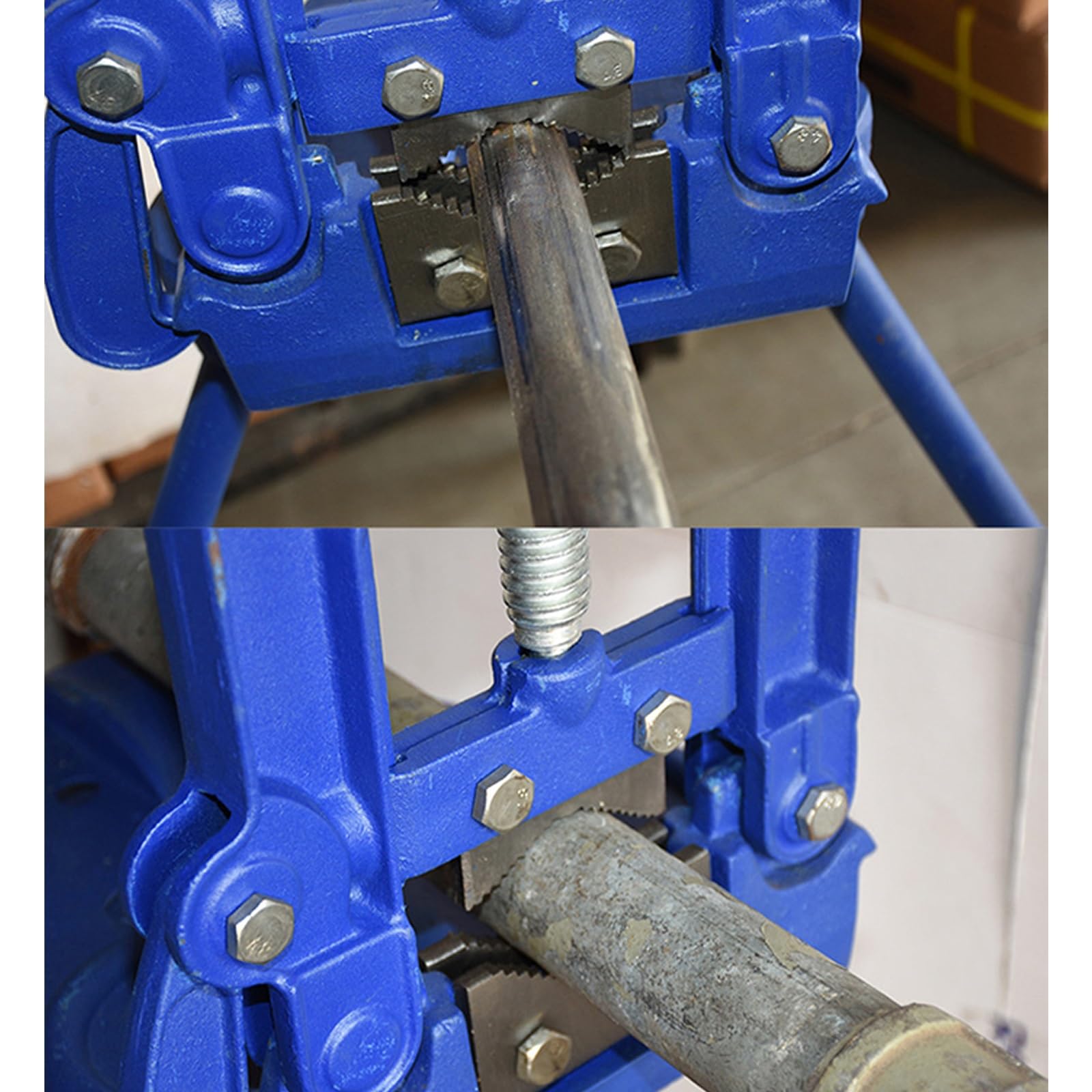 Herramienta de abrazadera de tubo, llave universal para tuberías, tornillo de banco forjado con mango en T antideslizante para fijar, sujetar y cortar tubos de metal