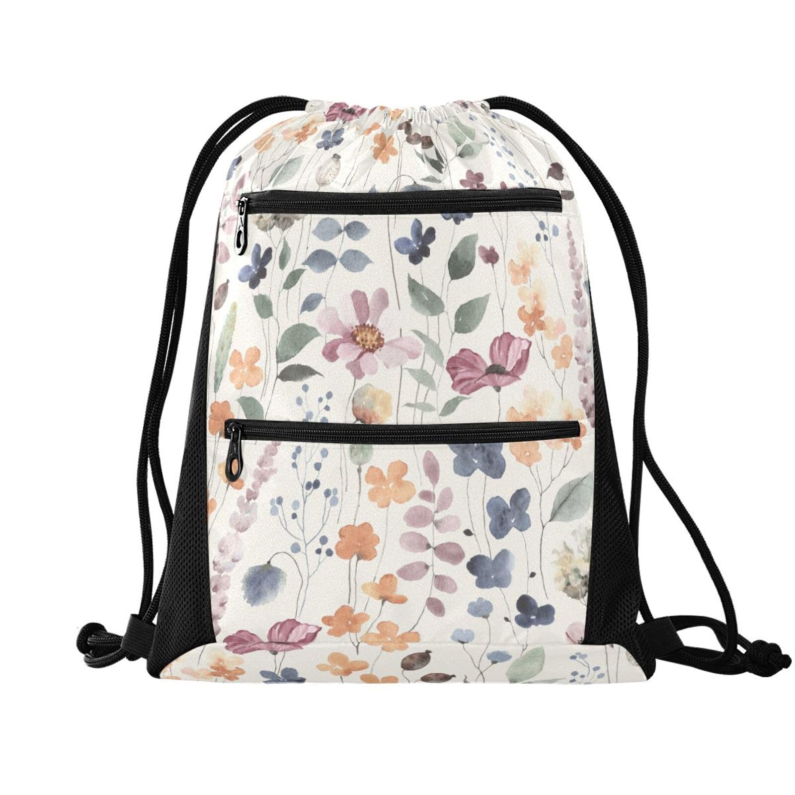 FRODOTGV Sweet Honey Pattern Cute Bees Happy Drawstring Backpack String Bag Outdoor Bag Sports Yoga Sackpack — image 1