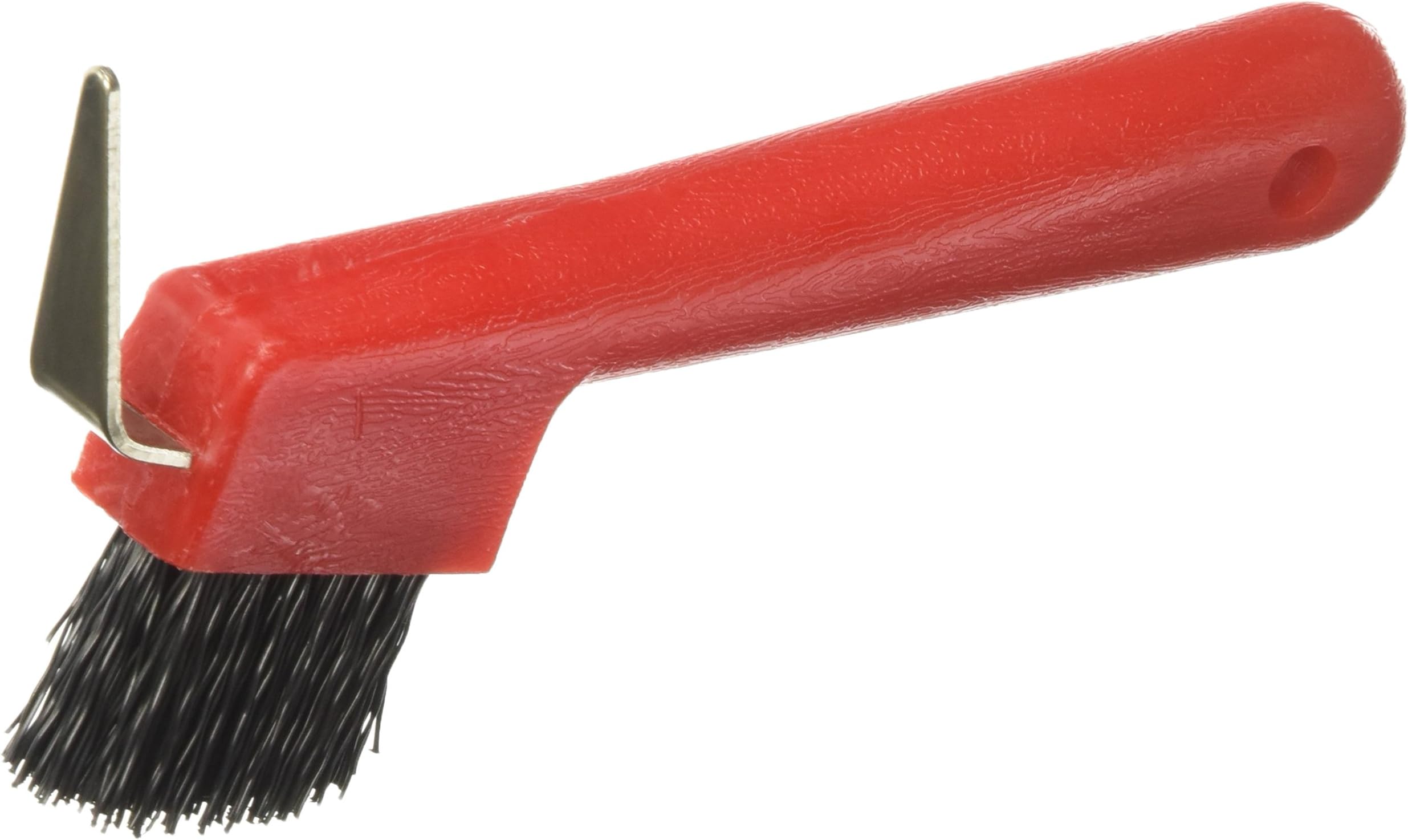 245855 737 Hoof Pick with Brush, 7", Red
