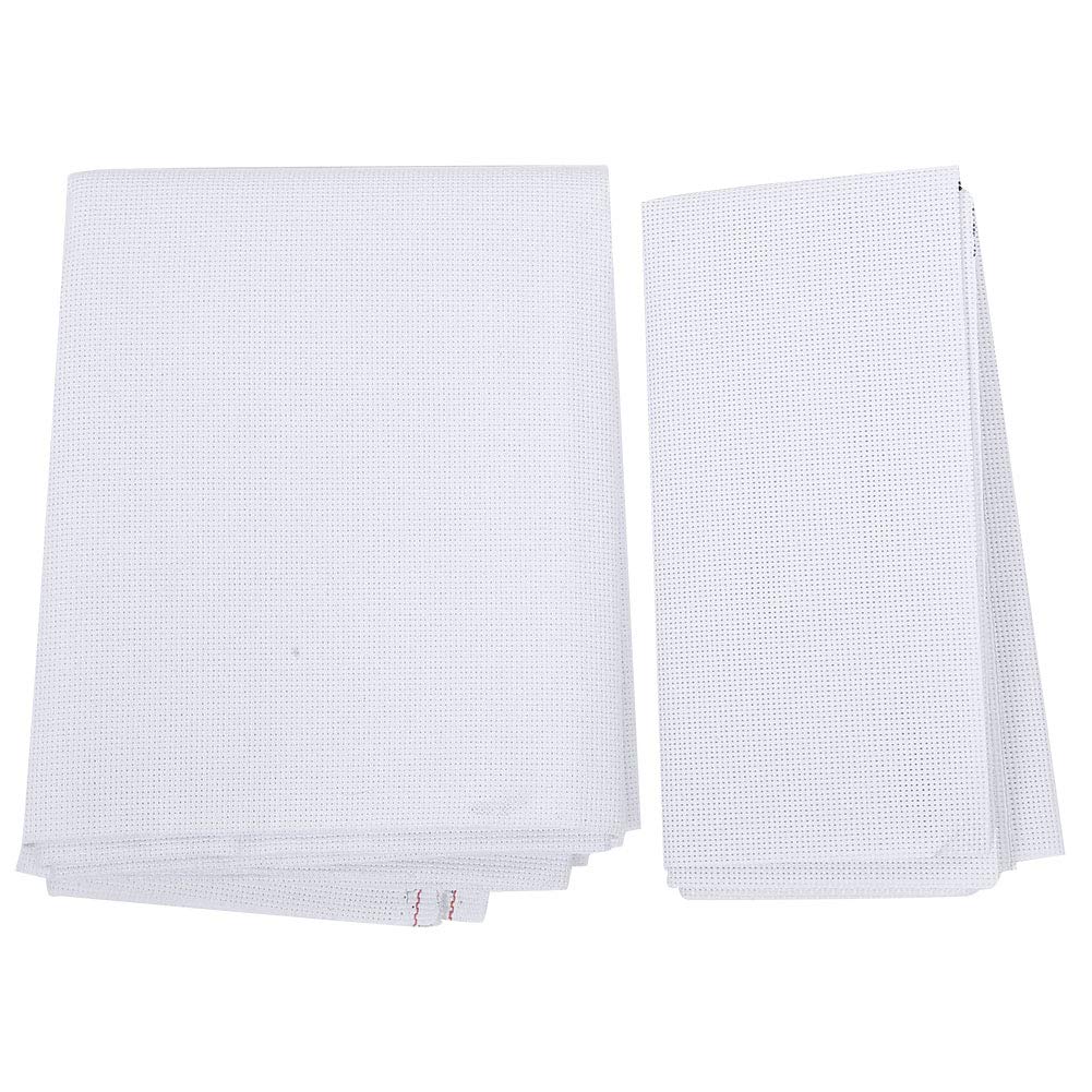 Sunicon Cross Stitch Fabric,14 CT White Cross Stitch Cloth Fabric Embroidery Hand Woven Mesh Gridding Cloth for Houseware Carpet DIY Projects