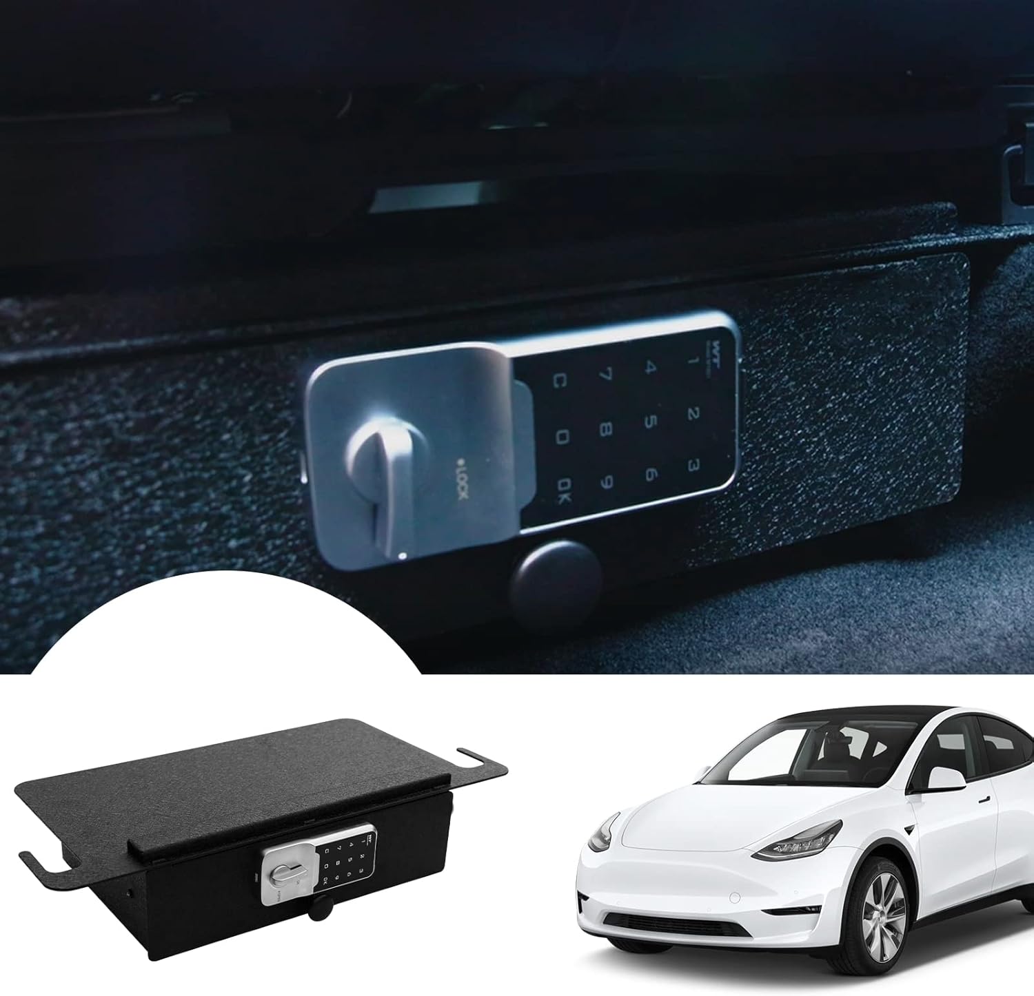 WASAI Underseat Gun Safe Vault Premium Underseat Drawer Safe Compatible with Tesla