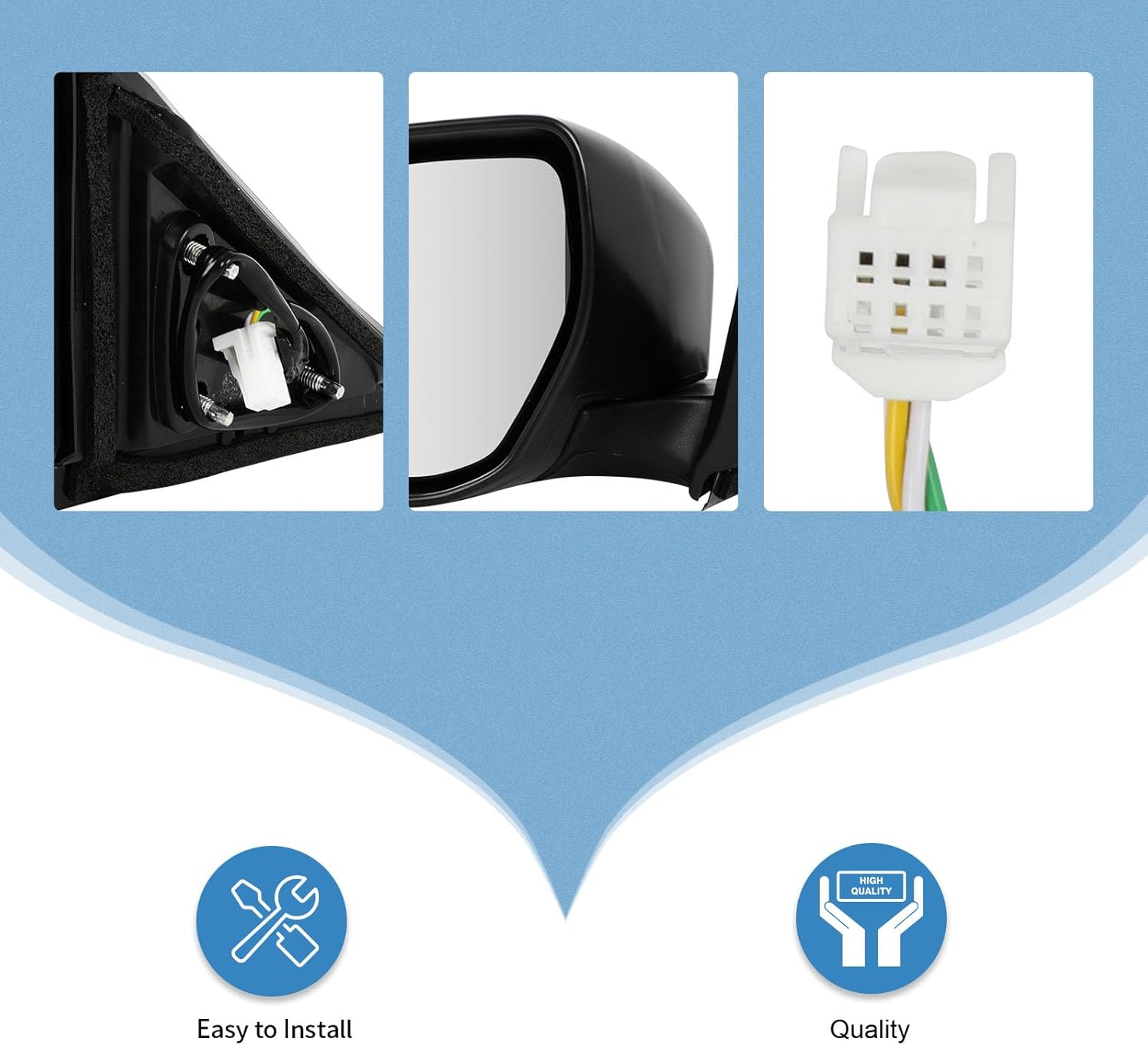 ECCPP Exterior Mirrors Replace with 2013-2018 For Nissan For ALTIMA Driver Side 963023TH0A-PFM