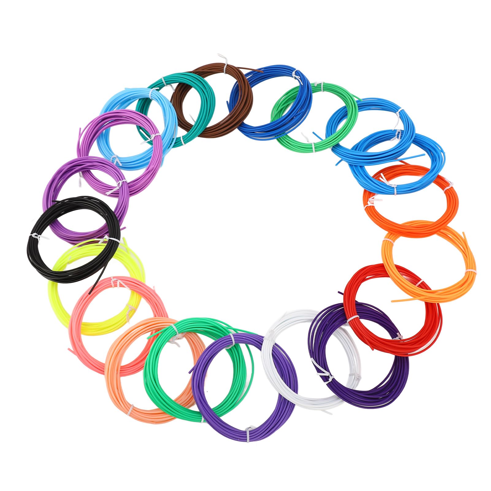 3D Pen Filament Refills, 20 Colors Low Temp 3D Printing Pen Filament PCL 1.75mm 3D Printing Pen Consumable for Children Painting, Crafting, DIY