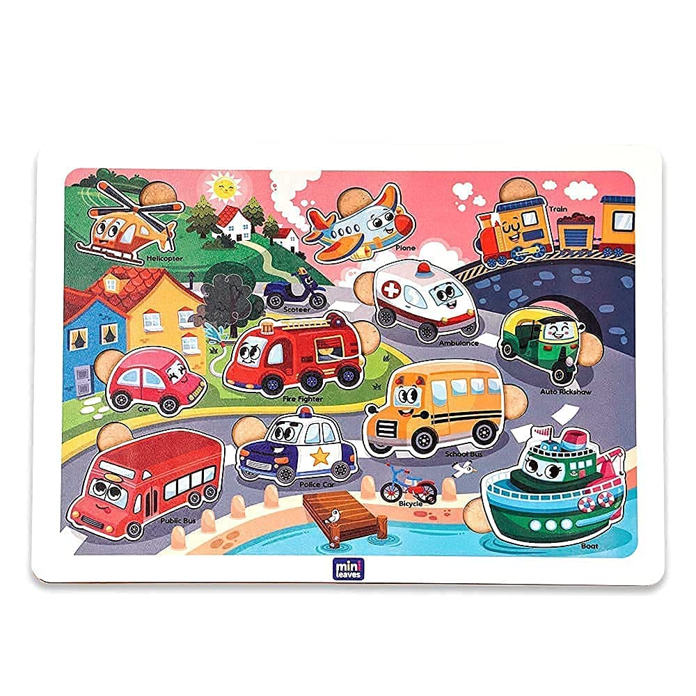 Mini Leaves Transport Vehicles Wooden Puzzle | Educational Puzzle for 4+ Age Kid | 11 Vehicles Shape (B093T65C9G) Amazon Price History, Amazon Price Tracker