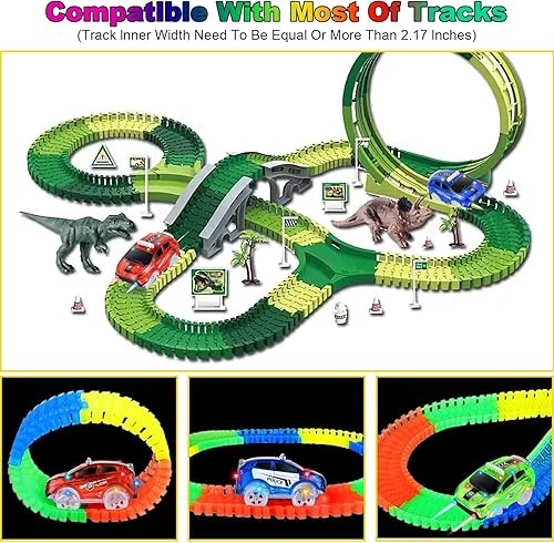 Miniatura 8 de Coches de repuesto solo para autos de juguete iluminados con 5 luces LED intermitentes juguetes de carreras accesorios de pista compatibles con