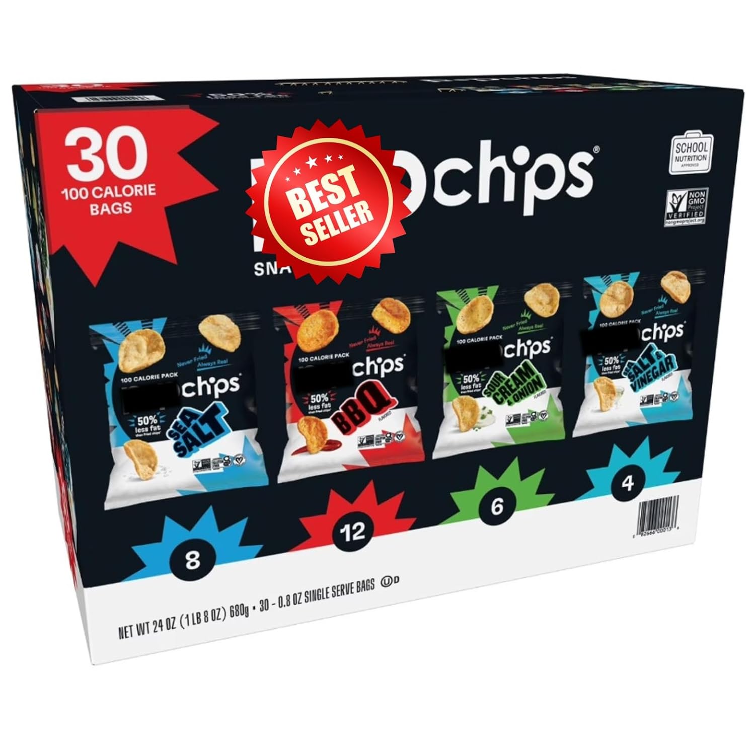 Variety Pack Chips, 0.8 oz., 30 Pack