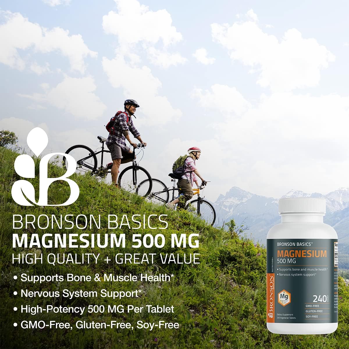 Bronson Magnesium 500 mg as Magnesium Oxide, 120 Vegetarian Tablets — Amazon image 4