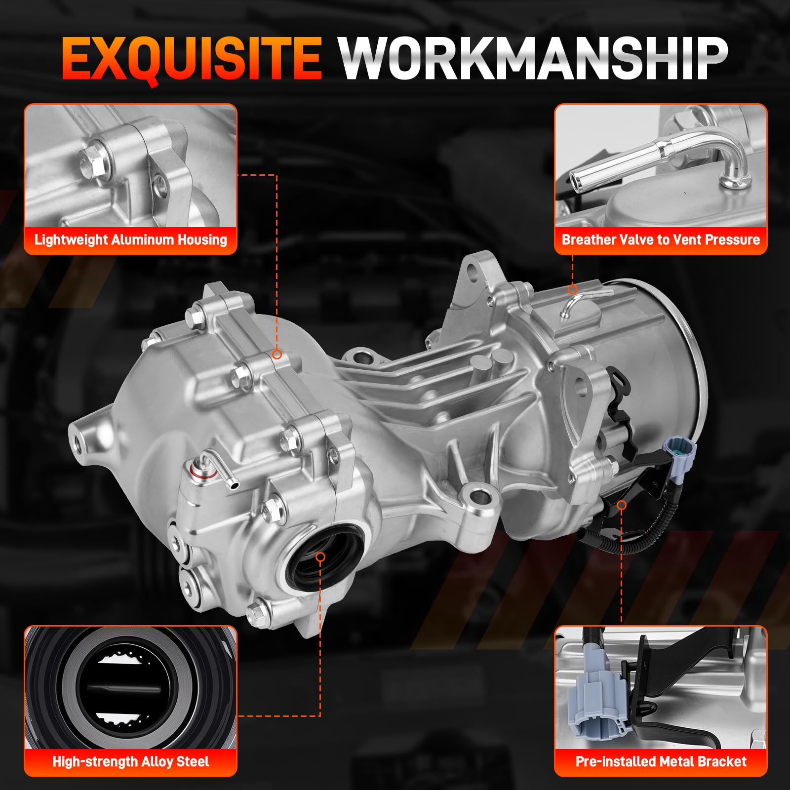 38300-4BF0A Zespół tylnego mechanizmu różnicowego, montaż napędu końcowego AWD kompatybilny z Nissan Murano 2015-2024 Rogue 2014-2019 Qashqai 2017-2020, 2,0 l 2,5 l 3,5 l, zamiennik