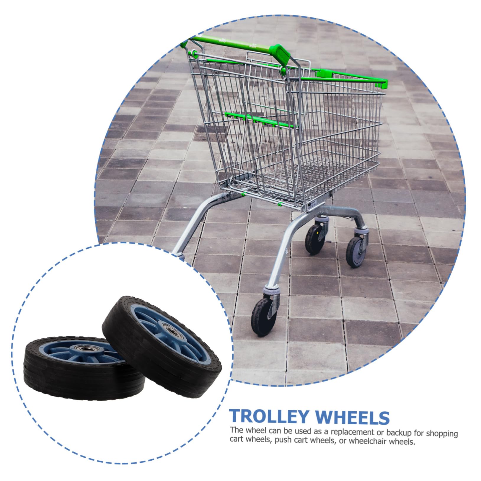 Lot de 2 Roues de Remplacement pour Chariot en Pvc, Roues Pivotantes Conviviales pour Fauteuil Roulant et Chariot, Accessoires Solide pour Usage Quotidien
