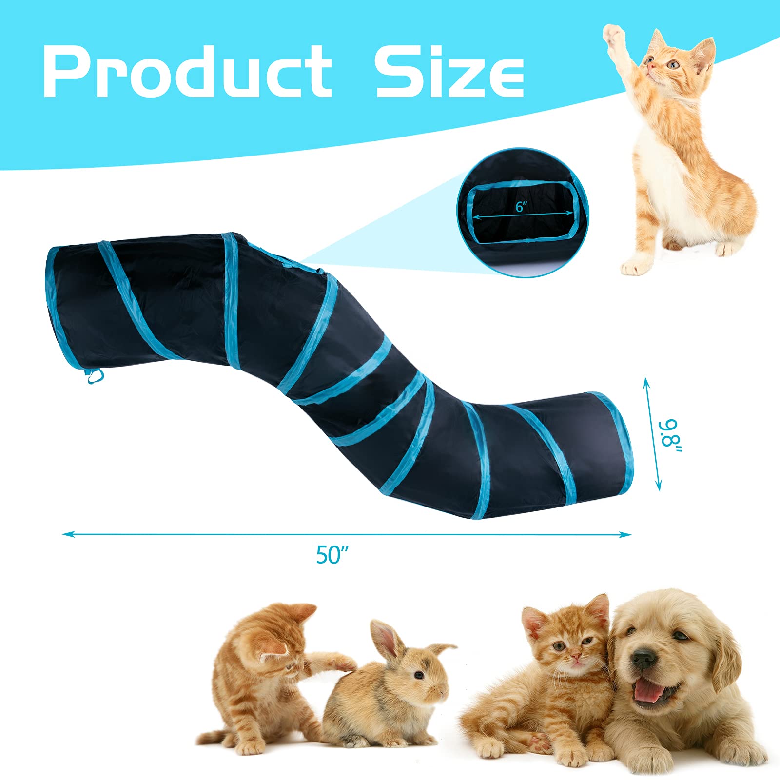 Picture of Snapklik.com : Sheldamy Cat Tunnel, S-2-Way Cat Tunnels For Indoor Cats ...