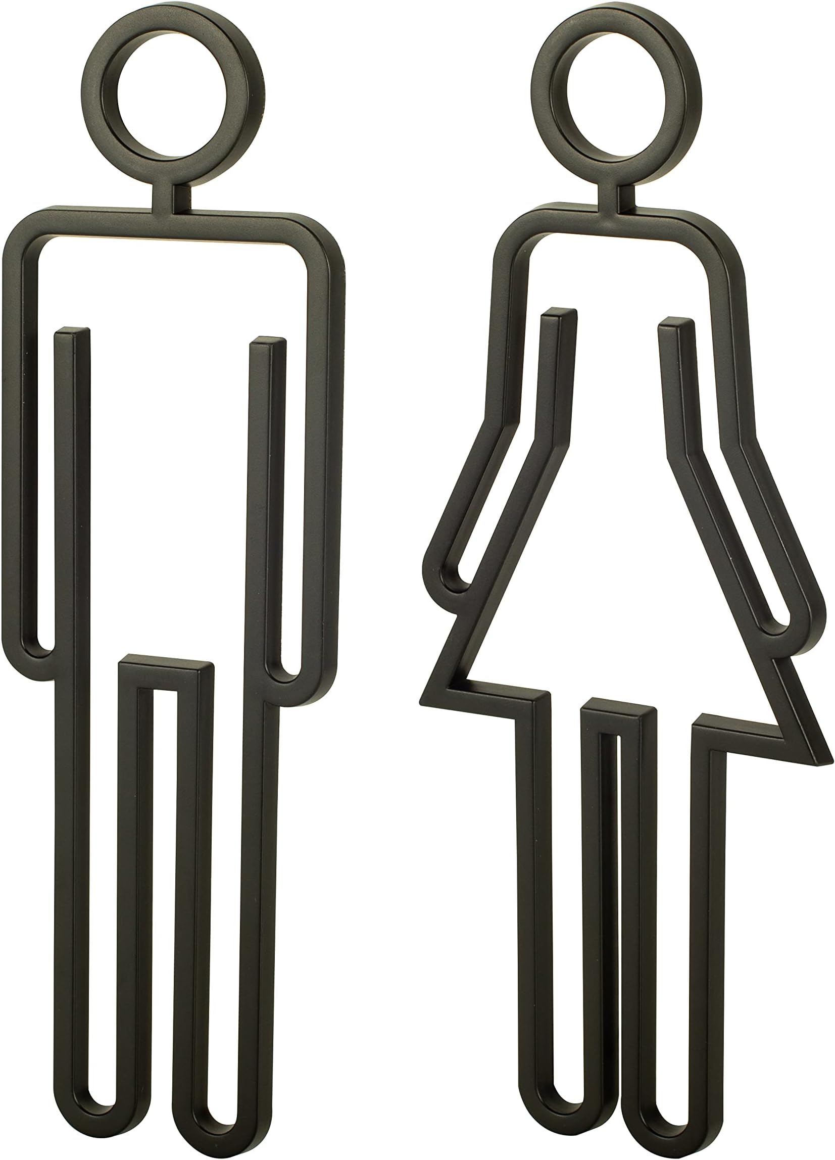 Acrylic Adhesive Backed Men's and Women's Bathroom Sign, Bathroom Door Signs, Restroom Signs for Business,Bathroom Signage (Black)