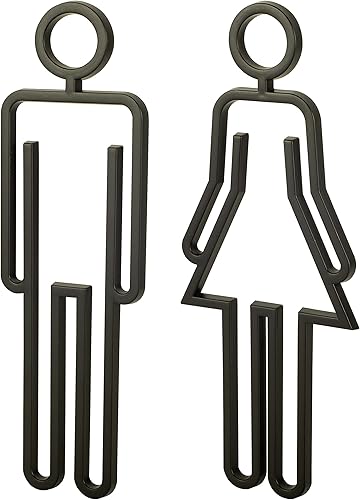 Miniatura 8 de Letrero de baño acrílico con respaldo adhesivo para hombres y mujeres, letreros de puerta de baño, letreros de baño para negocios, señalización de