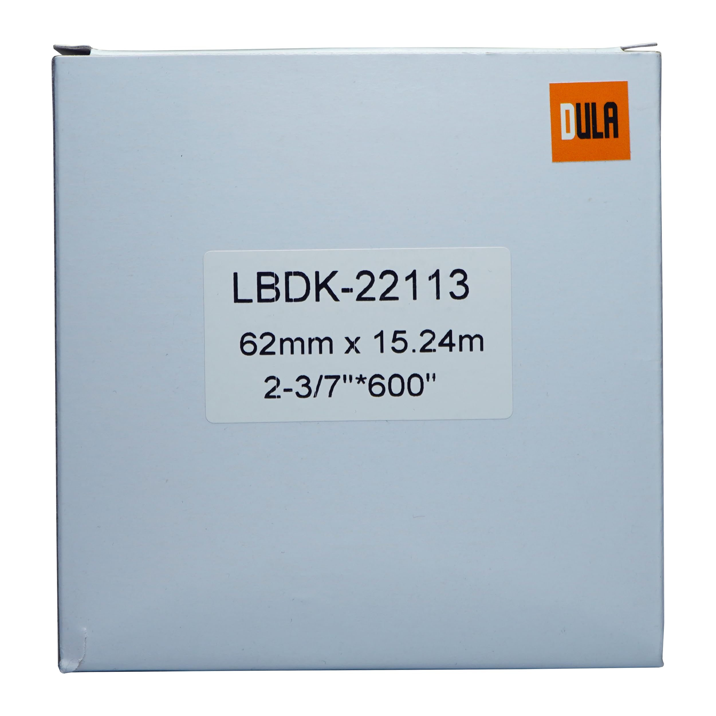 DULA Brother-kompatibel DK-22113, Endlos - Etikettenrolle, 10 Rollen, 62 mm x 15,24 m, Schwarz auf transparent, Filmptape