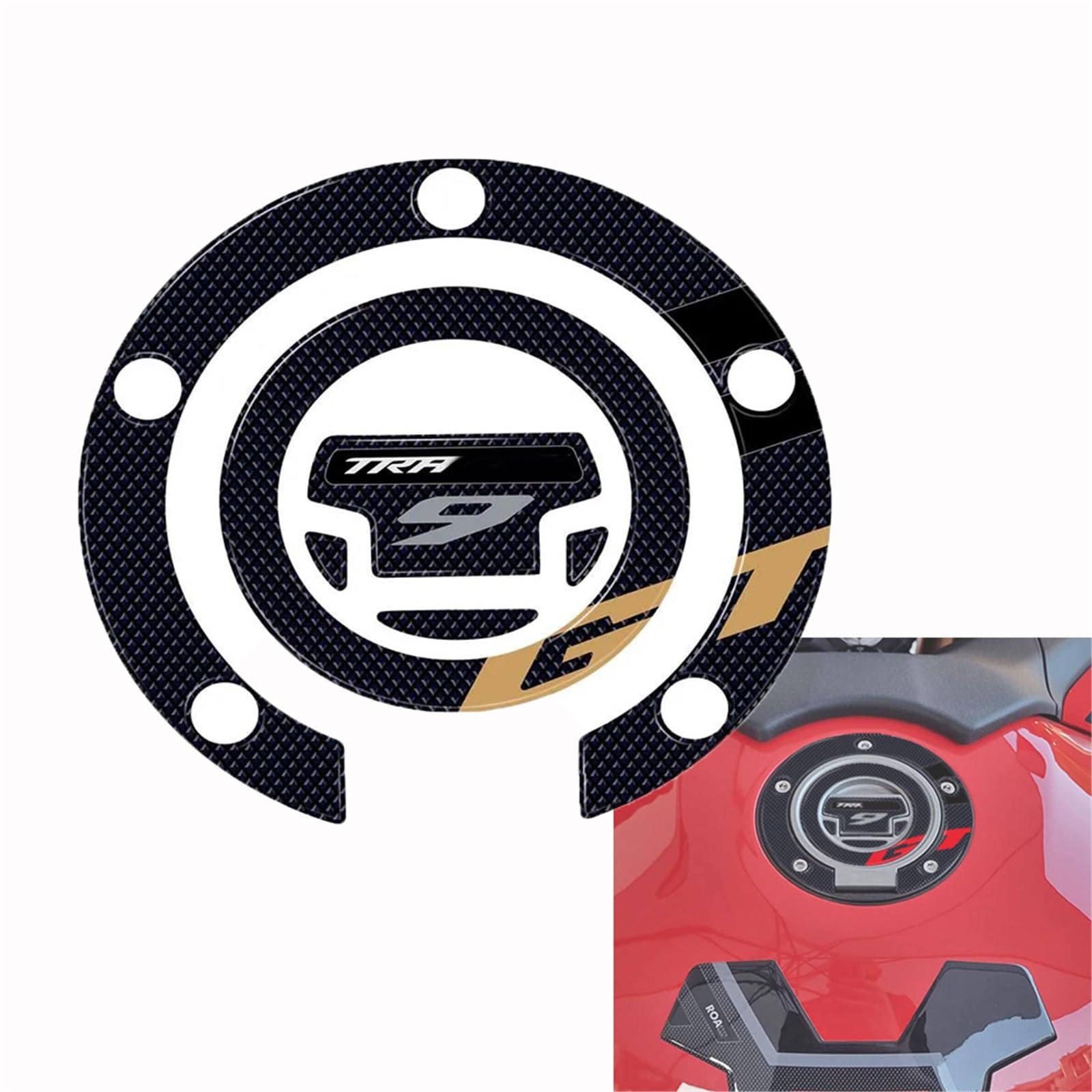 Tynbv Yellow Decorative Sticker Motorcycle Fuel Tank Protection Pad For Y-Amaha Tracer 9 Gt 9Gt 2021 2022 2023 3D Resin Sticker Decal(Yellow)