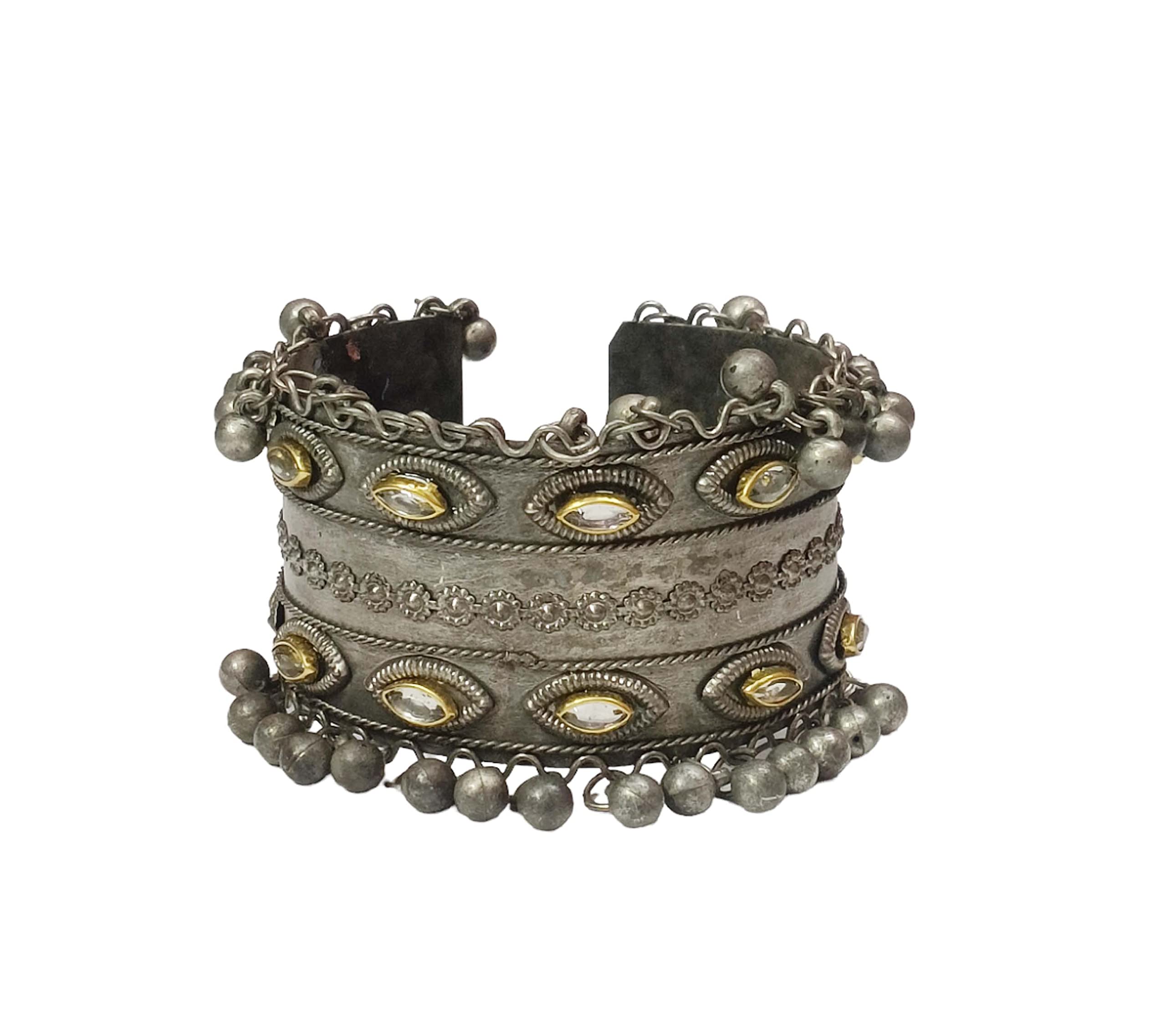 Paninaro Lookalike Handmade Oxidised Silver Boho Free Size Afghani Cuff Bangle for Women and Girls Pack of 1 (B0BSQZKVQ1) Amazon Price History, Amazon Price Tracker