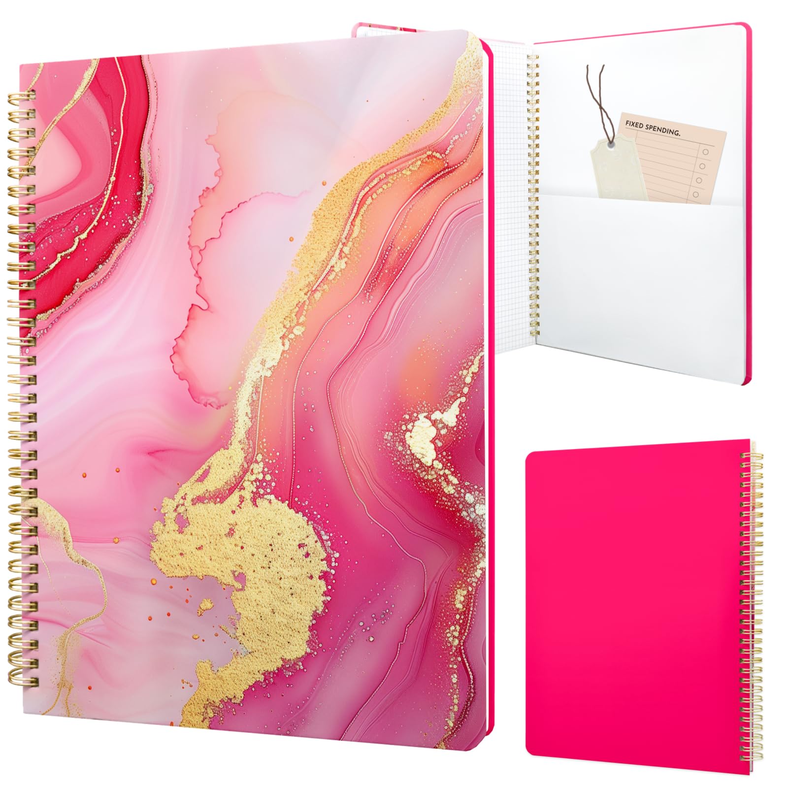 Cute Spiral Notebook 8.5 x 11 Graph Paper Journal A4, Marble
