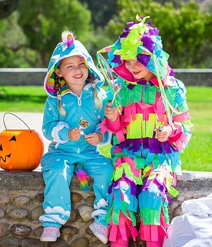 Miniatura 5 de Tipsy Elves Disfraz de piñata de Halloween multicolor brillante para niños, fácil de vacaciones, talla M