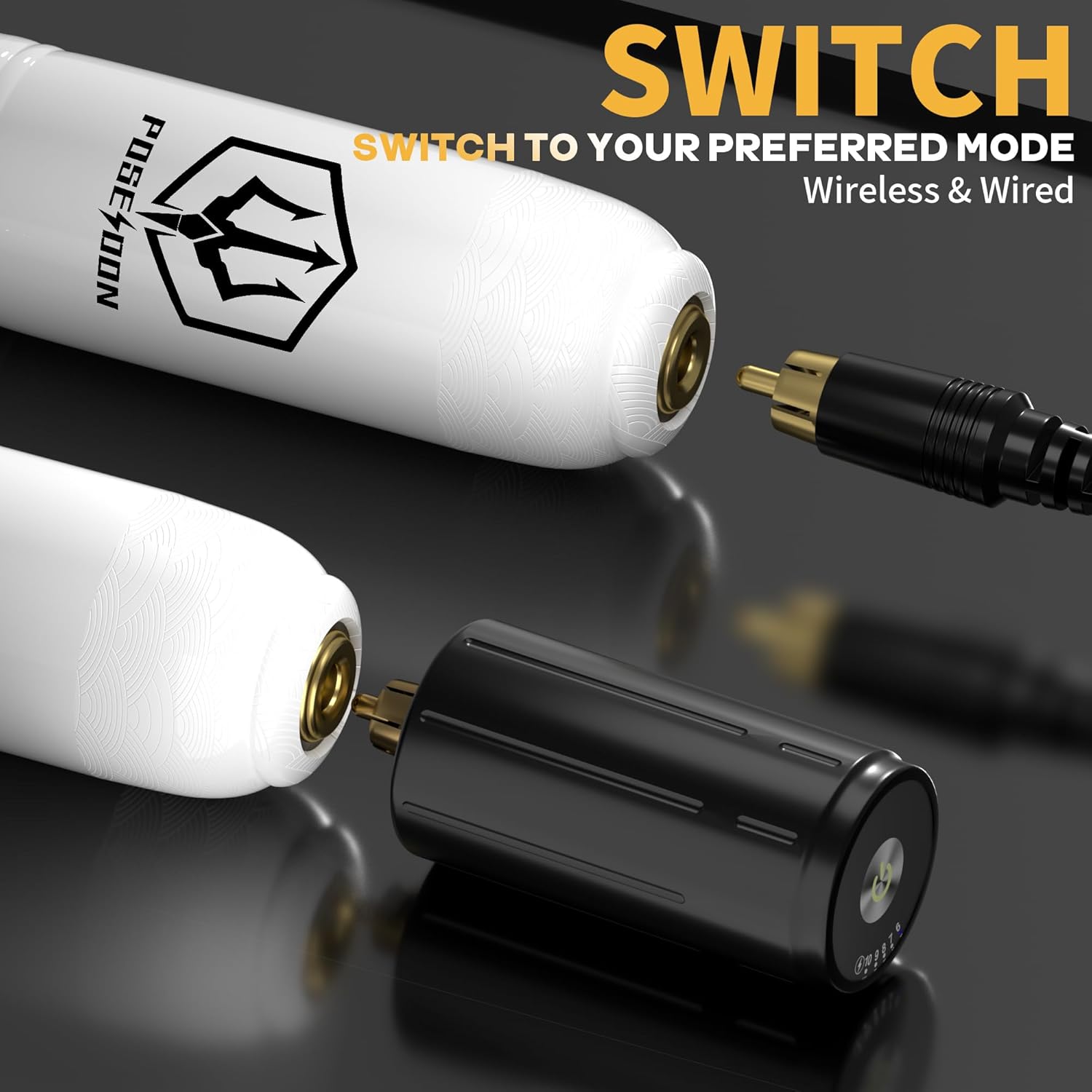POSEIDON Wireless and Wired Tattoo Machine Connection