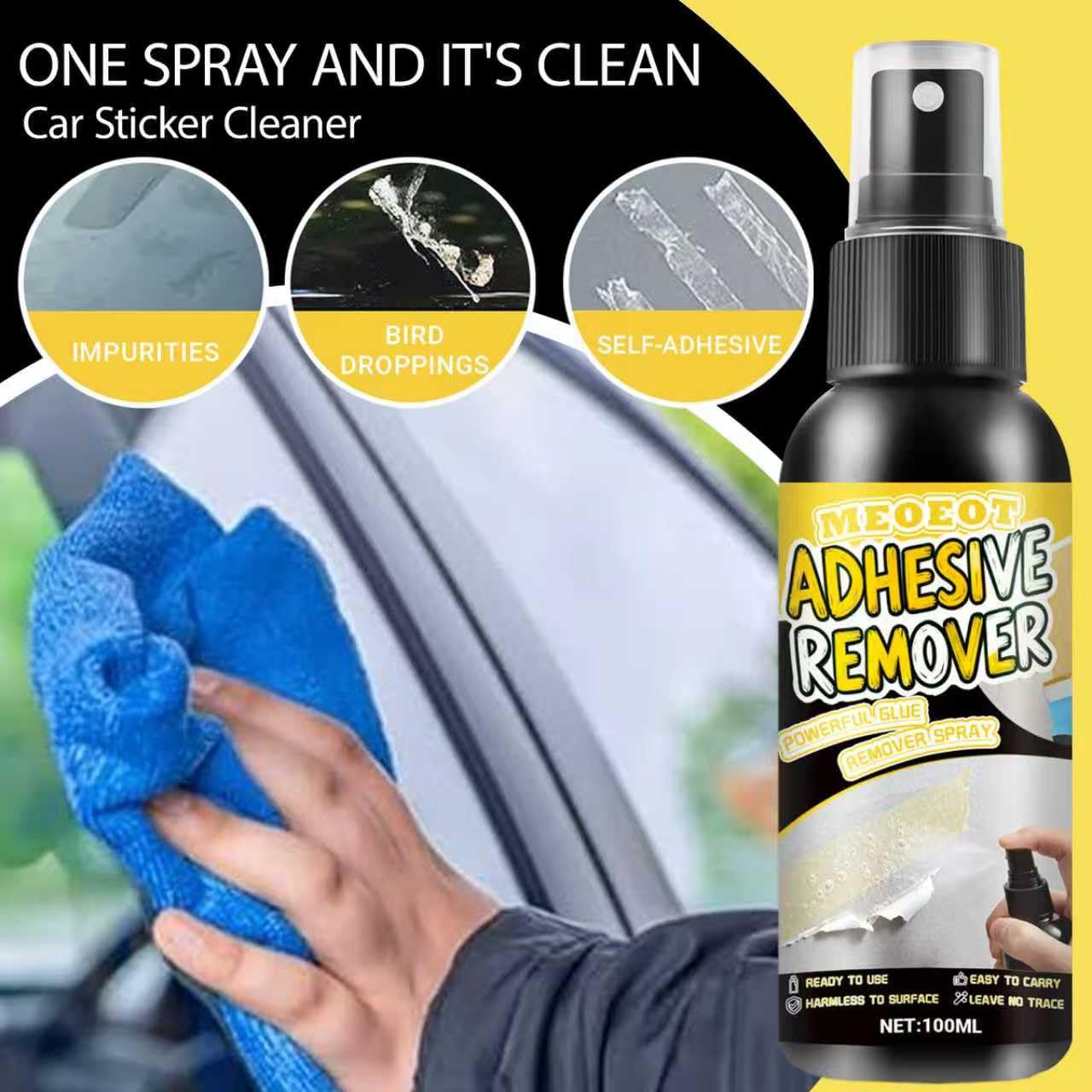 Dissolvant Colle Spray Décapant Adhésif 100ML avec Grattoir